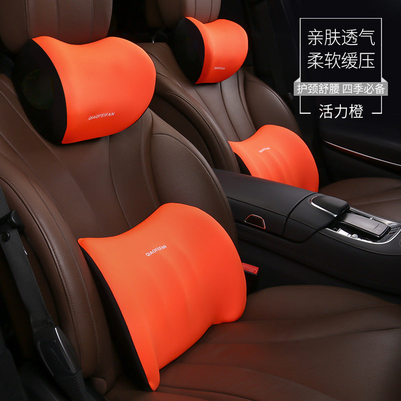 Car Headrest and Lumbar Support Cushion Set