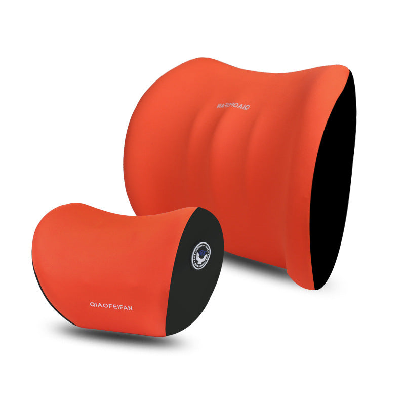 Car Headrest and Lumbar Support Cushion Set